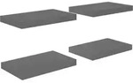 vidaXL Schweberegale 4 Stk. Hochglanz-Grau 40x23x3,8 cm MDF