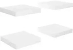 vidaXL Schweberegale 4 Stk. Hochglanz-Wei&szlig; 23x23,5x3,8 cm MDF