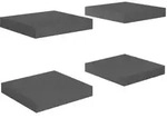 vidaXL Schweberegale 4 Stk. Hochglanz-Grau 23x23,5x3,8 cm MDF