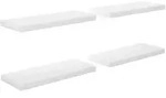 vidaXL Schweberegale 4 Stk. Hochglanz-Wei&szlig; 60x23,5x3,8 cm MDF