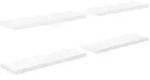 vidaXL Schweberegale 4 Stk. Hochglanz-Wei&szlig; 80x23,5x3,8 cm MDF