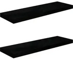 vidaXL Schweberegale 2 Stk. Hochglanz-Schwarz 80x23,5x3,8 cm MDF
