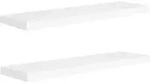 vidaXL Schweberegale 2 Stk. Wei&szlig; 90x23,5x3,8 cm MDF
