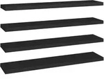 vidaXL Schweberegale 4 Stk. Schwarz 120x23,5x3,8 cm MDF
