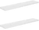 vidaXL Schweberegale 2 Stk. Hochglanz-Wei&szlig; 120x23,5x3,8 cm MDF