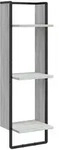 vidaXL Wandregal 3 F&auml;cher Grau Sonoma 30x25x100 cm Holzwerkstoff