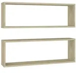vidaXL W&uuml;rfelregale 2 Stk. Sonoma-Eiche 80x15x26,5 cm Holzwerkstoff