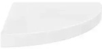 vidaXL Eck-Schweberegal Hochglanz-Wei&szlig; 35x35x3,8 cm MDF