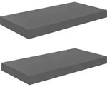 vidaXL Schweberegale 2 Stk. Hochglanz-Grau 50x23x3,8 cm MDF