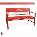 DanDiBo Gartenbank Metall Wetterfest Rot 120 cm 2 Sitzer Sitzbank Passion 121495