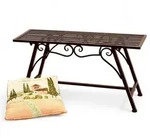 Denk Gartenbank Wetterfest Metall 83 cm Sitzbank mit Ornamenten "Cucciu S" Robuste