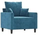 vidaXL Sessel Blau 60 cm Samt