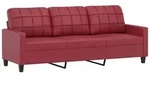 vidaXL 3-Sitzer-Sofa Weinrot 180 cm Kunstleder