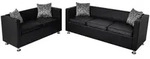 vidaXL Sofa-Set Kunstleder 3-Sitzer und 2-Sitzer Schwarz