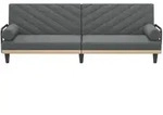 vidaXL Schlafsofa mit Armlehnen Dunkelgrau Stoff