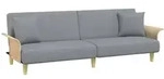 vidaXL Schlafsofa mit Armlehnen Hellgrau Stoff