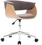 vidaXL Esszimmerstuhl Drehbar Taupe Bugholz und Stoff
