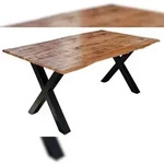 M&ouml;belliebling Esstisch Baumkante Massiv Mango naturfarben 120 x 80 schwarz...