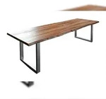 SAM&reg; Esstisch Baumkante massiv Akazie nussbaum 280 x 100 silber LIAM