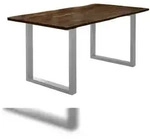 M&ouml;belliebling Esstisch Baumkante massiv Akazie nussbaum 200 x 100 silber...