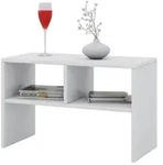 VCM Beistelltisch & Couchtisch Nachto Wei&szlig; H. 40 x B. 63 x T. 30 cm