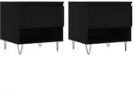 vidaXL Couchtische 2 Stk. Schwarz 50x46x50 cm Holzwerkstoff