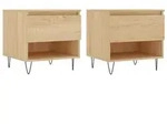 vidaXL Couchtische 2 Stk. Sonoma-Eiche 50x46x50 cm Holzwerkstoff