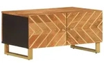 vidaXL Couchtisch Braun und Schwarz 80x50x40 cm Massivholz Mango