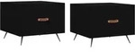 vidaXL Couchtische 2 Stk. Schwarz 50x50x40 cm Holzwerkstoff