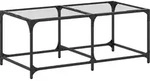 vidaXL Couchtisch mit Glasplatte Transparent 98,5x50x40 cm Stahl