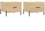 vidaXL Couchtische 2 Stk. Sonoma-Eiche 50x50x40 cm Holzwerkstoff
