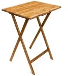 Relaxdays Beistelltisch zum Klappen, platzsparend, robust, nachhaltiges Bambus Holz,