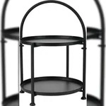 ECD Germany Beistelltisch Kaffeetisch Sofatisch 2 Ablagen 45x35cm Schwarz