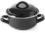 HENDI Suppen-/Saucent&ouml;pfchen - mit Deckel, 0,5L, Schwarz, ⌀135x(H)105mm