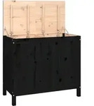 vidaXL W&auml;schetruhe Schwarz 88,5x44x76 cm Massivholz Kiefer