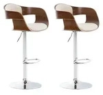 CLP 2er Set Barhocker Kingston Stoff walnuss/creme