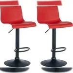 CLP 2er Set Barhocker Branford rot/Kunststoff