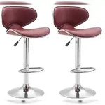 CLP 2er Set Barhocker Las Vegas Kunstleder bordeauxrot/chrom