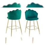 SalesFever Barhocker Muscheldesign | 2er Set | Samt | B 52 x T 54 x H 100 cm |...