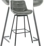 CLP Barhocker Weston schwenkbar Samt HBT: 105x49x56 cm grau Samt