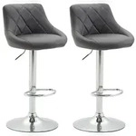CLP 2er Set Barhocker Lazio Kunstleder grau