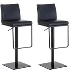 CLP 2er Set Barhocker Panama Kunstlederbezug schwarz/schwarz