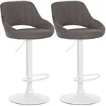 CLP 2er Set Barhocker Milet Stoff Stoff HBT: 85x47x48 cm Metall matt weiss...