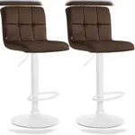 CLP 2er Set Barhocker Peru Samt Samt HBT: 94x46x47 cm braun wei&szlig;