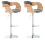 CLP 2er Set Barhocker Kingston Stoff natura/hellgrau