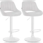 CLP 2er Set Barhocker Milet Kunstleder wei&szlig;/Metall matt weiss