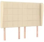 vidaXL Kopfteil mit Ohren Creme 147x23x118/128 cm Stoff