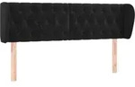 vidaXL Kopfteil mit Ohren Schwarz 163x23x78/88 cm Samt