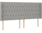 vidaXL Kopfteil mit Ohren Hellgrau 183x16x118/128 cm Stoff