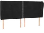 vidaXL Kopfteil mit Ohren Schwarz 183x23x118/128 cm Samt
